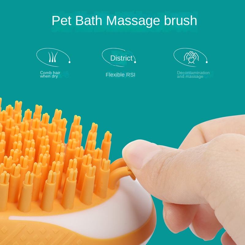 Soft Silicone Bath Brush for Cats & Dogs — Pet SPA Massage Comb