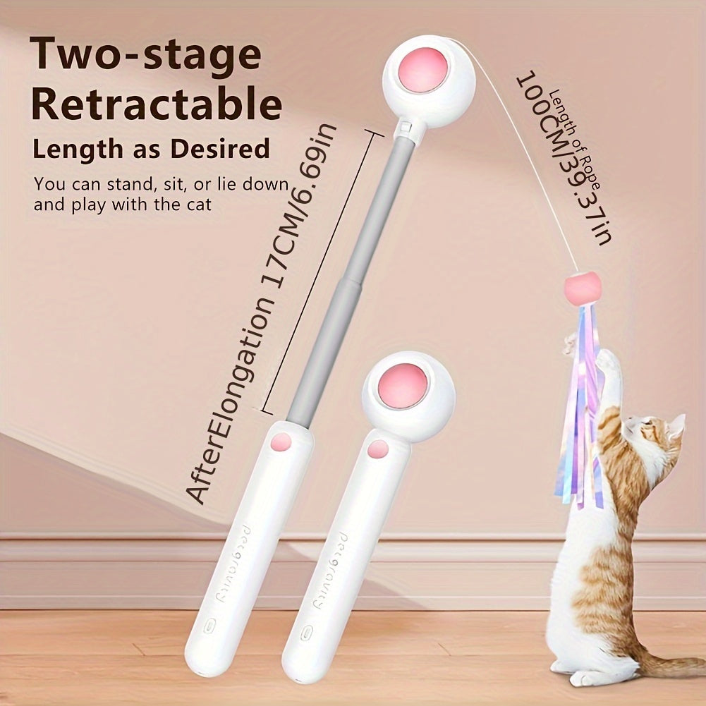 Retractable Feather Cat Teaser — Indoor Toy
