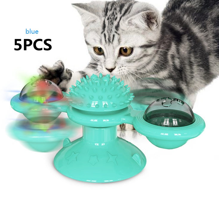 Multifunctional Spinning Windmill Cat Toy — Itching Relief & Scratching Toy