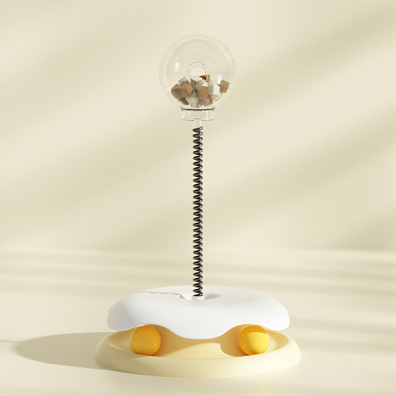 2-in-1 Cat Treat-Dispensing Toy: Spring Ball for Kitten Play and Training