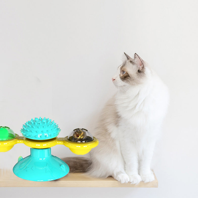 Multifunctional Spinning Windmill Cat Toy — Itching Relief & Scratching Toy