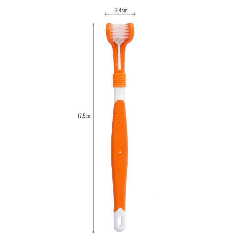 Pet Supplies Three-head Toothbrush Oral Cleaning