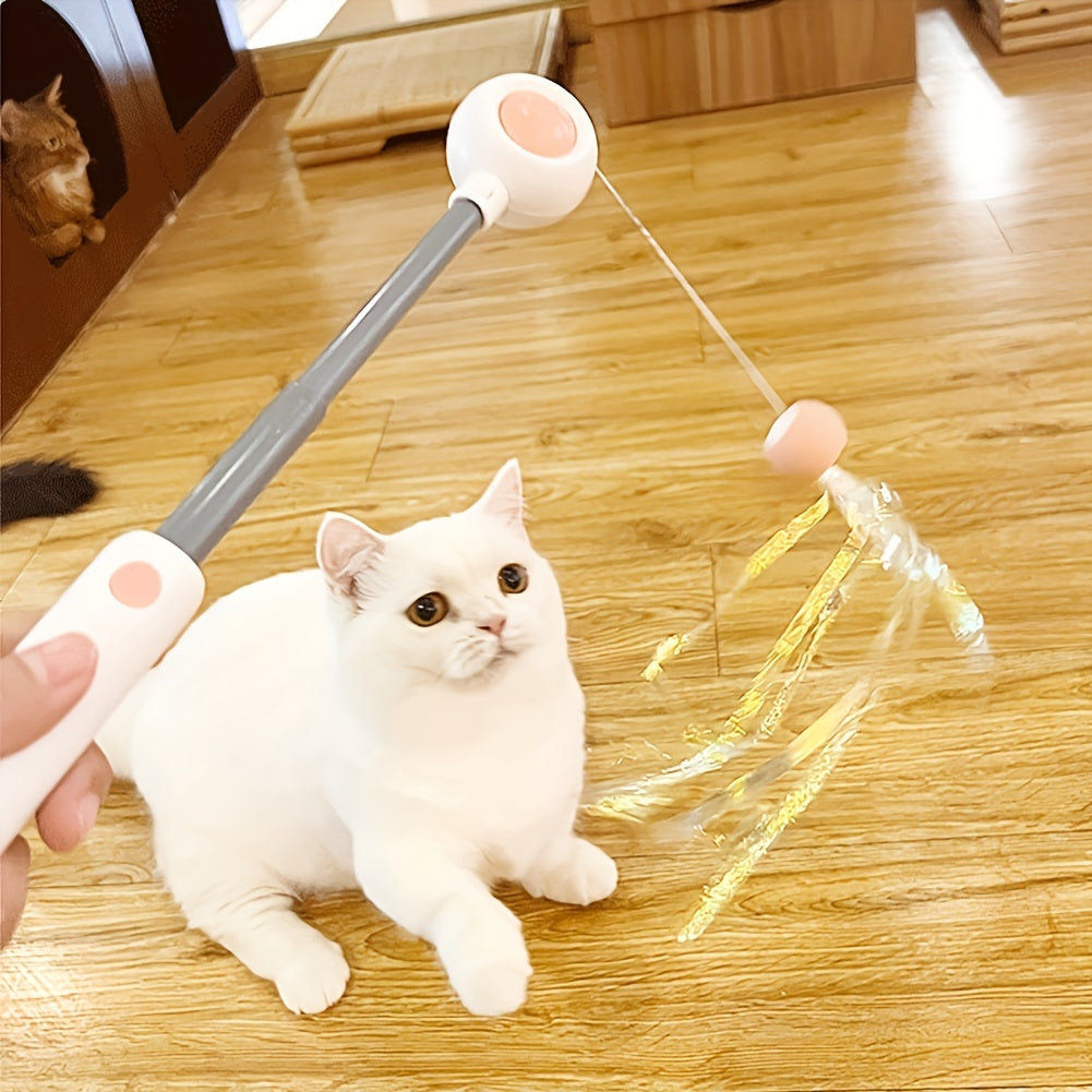 Retractable Feather Cat Teaser — Indoor Toy
