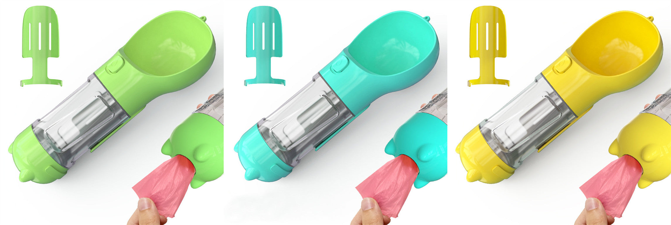 Portable 3-in-1 Pet Outdoor Travel Dog Water Bottle