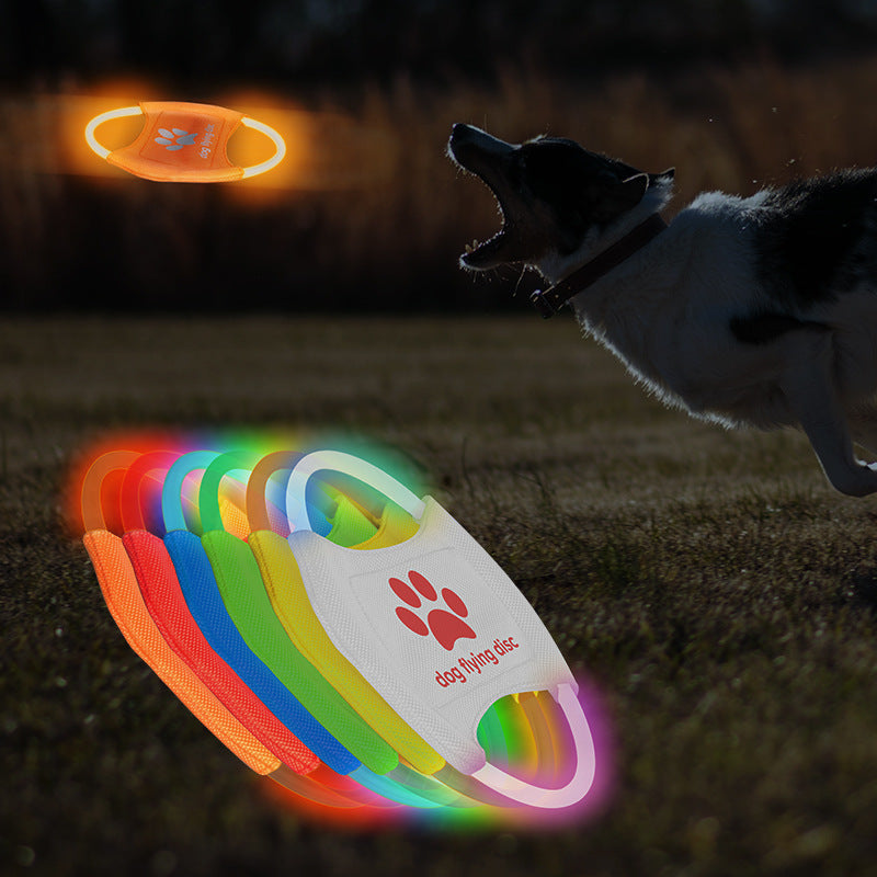 Glowing Dog Frisbee: LED Luminous Interactive Training Toy