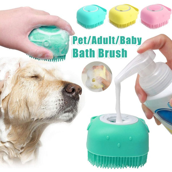 Silicone Pet Bathing & Massage Glove Brush — Pet Grooming Supplies