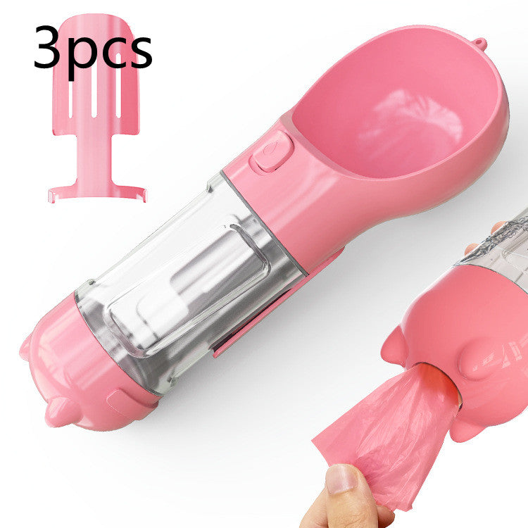 Portable 3-in-1 Pet Outdoor Travel Dog Water Bottle