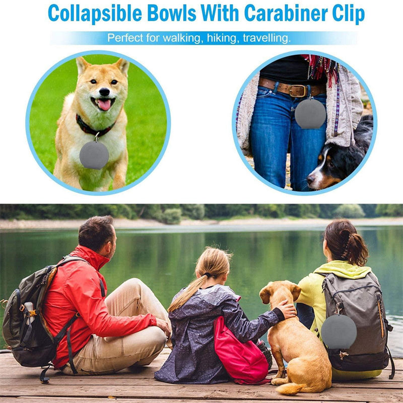 Collapsible Rubber Double Pet Feeding Bowl — Pet Supplies