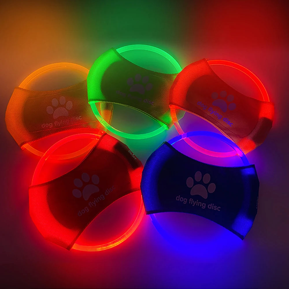 Glowing Dog Frisbee: LED Luminous Interactive Training Toy