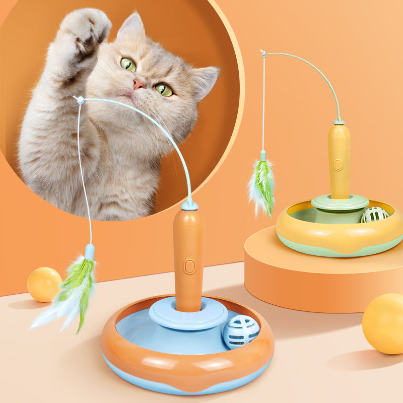 2-in-1 Cat Toy: Self-Entertaining Spinning Turntable — Pet Supplies