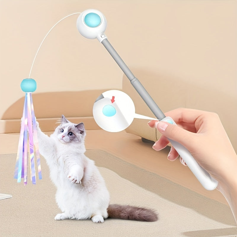 Retractable Feather Cat Teaser — Indoor Toy