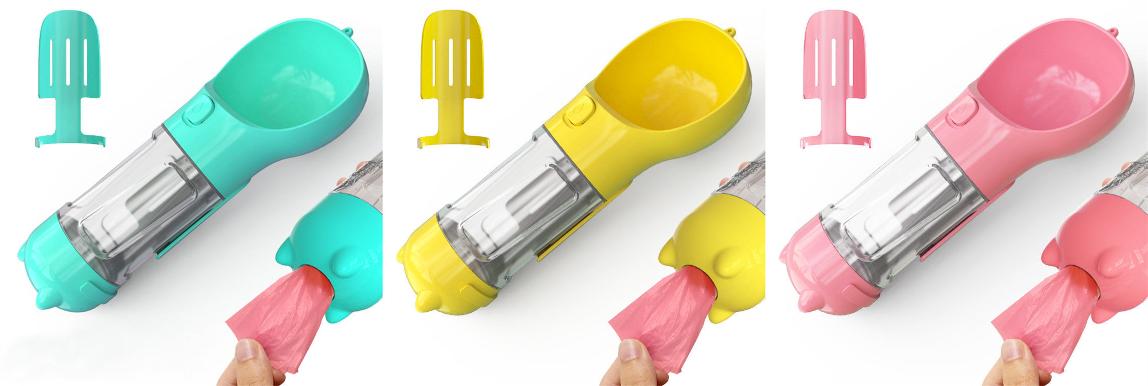Portable 3-in-1 Pet Outdoor Travel Dog Water Bottle