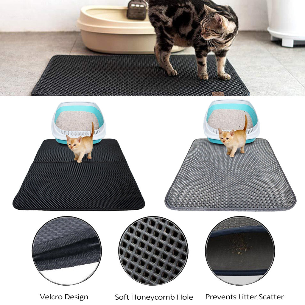 Double-Layer Anti-Tracking Cat Litter Mat — Pet Supplies